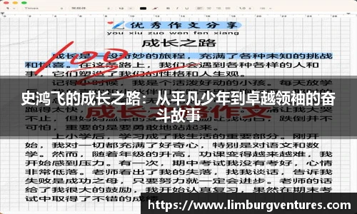 史鸿飞的成长之路：从平凡少年到卓越领袖的奋斗故事